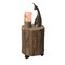 Natural Wooden Stump Stool With Wheels 9.75" Rustic Accent Indoor Outdoor Use